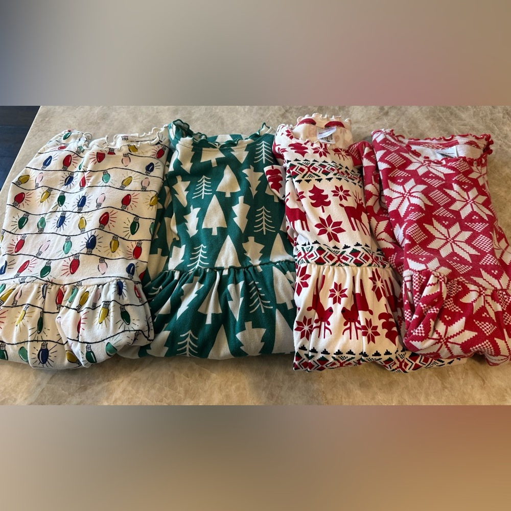 4 Hanna Andersson Christmas classic dresses, size 140/Girls 10